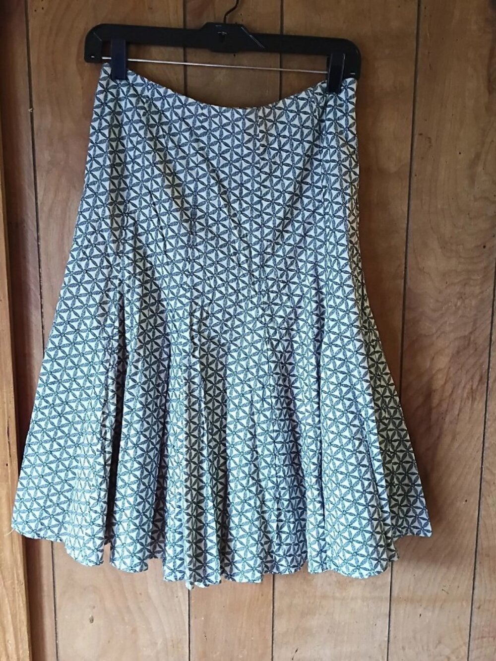 GAP Women’s Size 2 Geometric Print Knee Length A-Line Skirt Cotton Side Zip